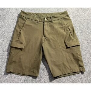 Lululemon Commission Shorts Size 31 Cargo Warpstreme Olive Green 10" Stretch